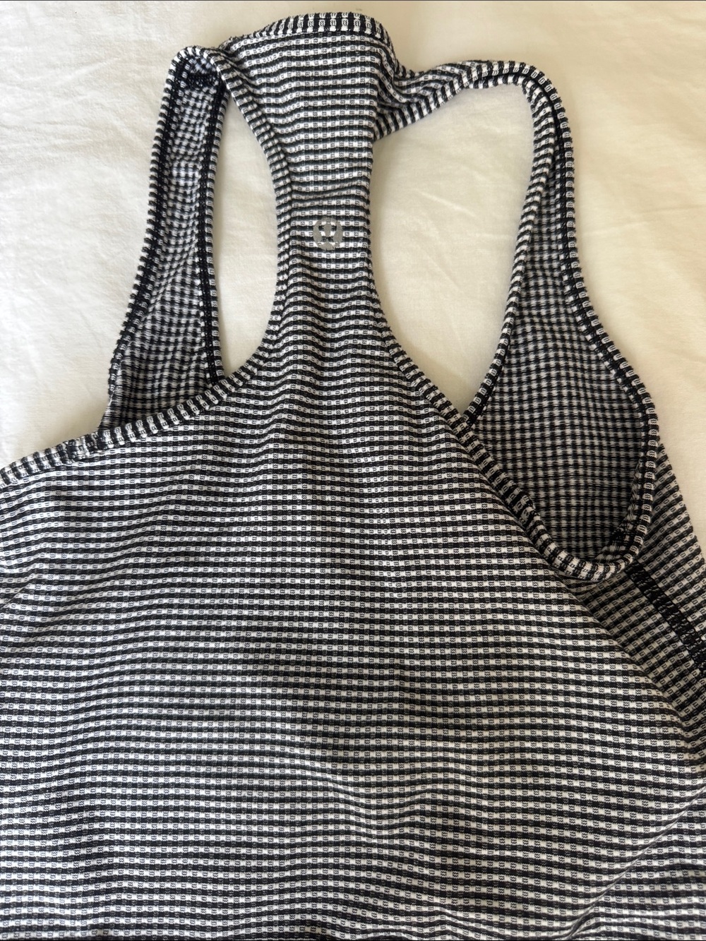 Black & White Striped Racerback Tank Top